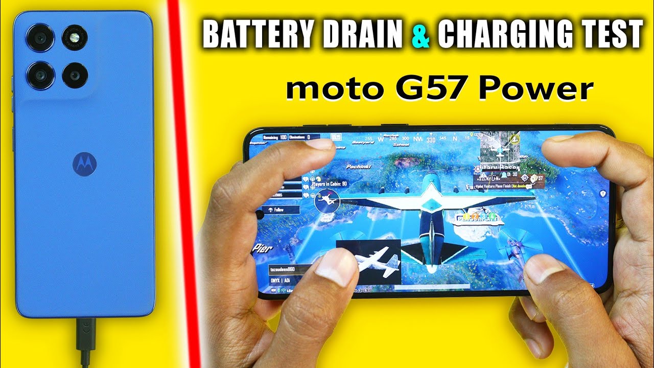 Moto G57 Power Battery Drain and Charging Test -  Only BGMI Game Play🔥