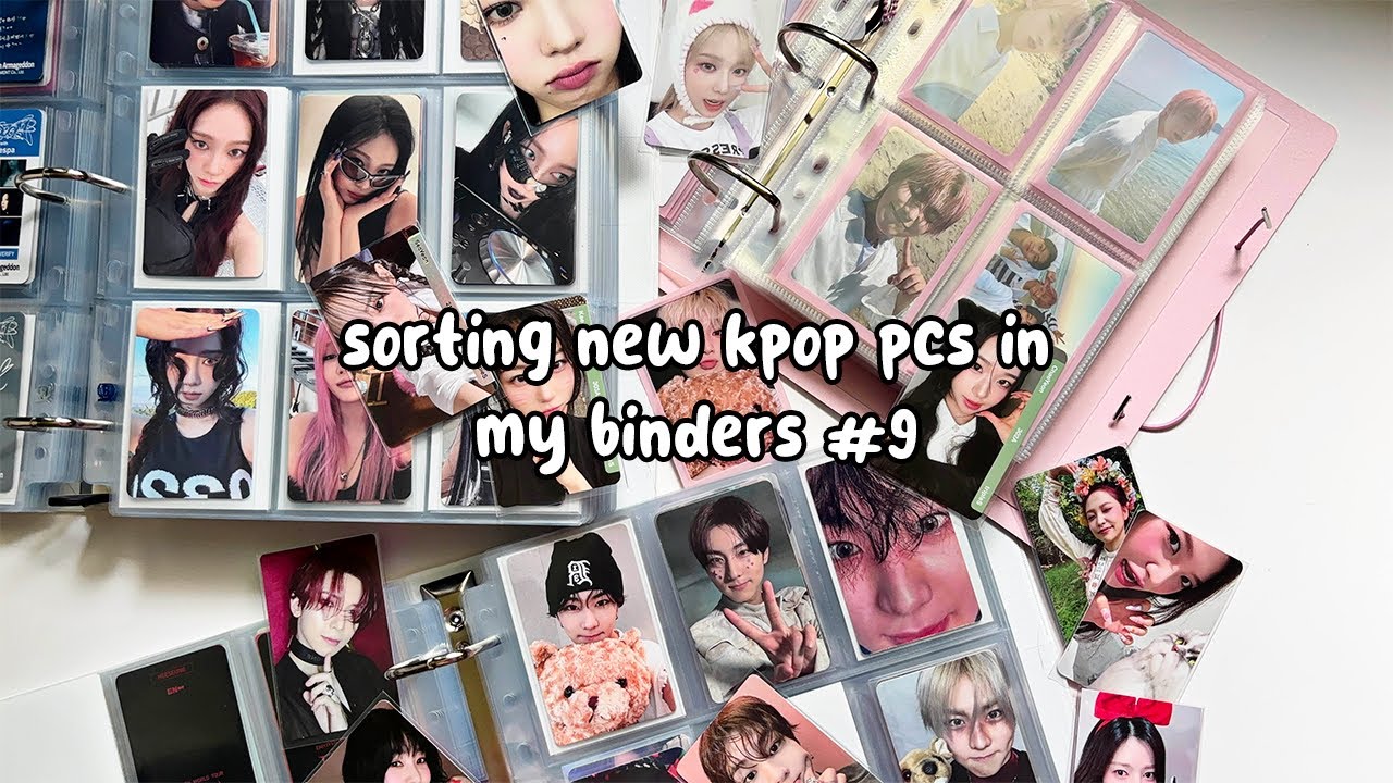 Sorting new kpop pcs in my binders #9 ♡ enha, aespa, red velvet, tripleS & more!