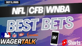 WagerTalk TV SHORTS LIVE | Free Sports Picks | Sports Betting Predictions & Tips | Friday 10/3/25