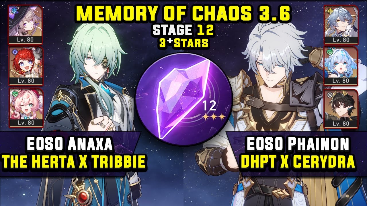 E0 Anaxa Sub DPS с Herta и E0 Phainon Carry (3 звезды) Memory Of Chaos 12 Honkai Star Rail 3.6