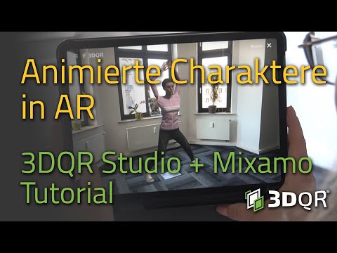 Animierte Charaktere in AR erstellen|3DQR Studio + Mixamo Tutorial