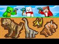 JJ vs Mikey vs Carrie: DINOSAURS MINE BATTLE in Minecraft - Maizen