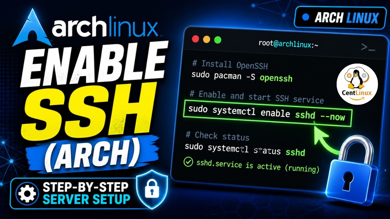 How to enable SSH Server in Arch Linux - YouTube