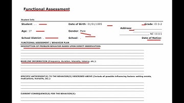 Functional Assessment Form