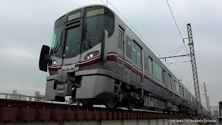 JR西日本　七尾線置換え用521系100番代(2両×3編成)試運転を城東貨物線神崎川橋梁で撮影（R2.9.9)