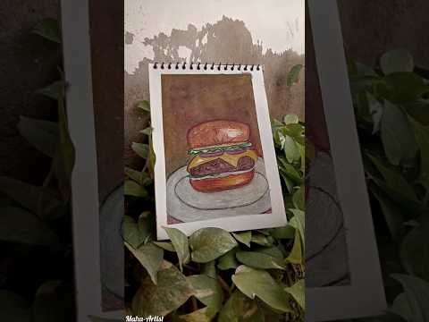 Realistic burger drawing 🍔 #shorts