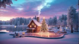 Christmas-Themed Cozy Winter House | Ice Skating Animation Ambience 🐧🍂💫