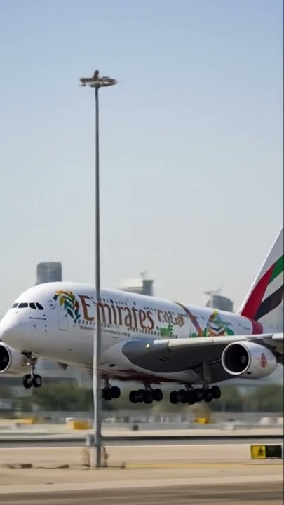 Emirates A380 landing gears touching runway #music #remix #edm #alanwalker #australia #DreamScreenAI