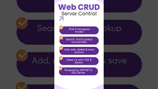 Web CRUD Bar | Dynamic Server Control for ASP.NET &amp; SQL | Smart Data Management