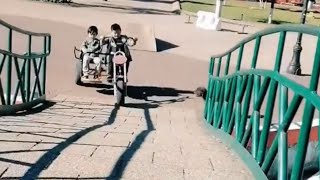 Sidecar Fail: Daredevils' Ramp Adventure Ends in a Fall || WooGlobe