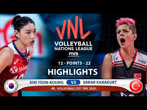 Kim Yeon-koung vs Ebrar Karakurt | Korea vs Turkey | Highlights | VNL 2021 (HD)