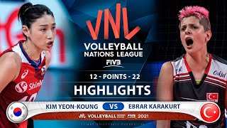 Kim Yeon-Koung Vs Ebrar Karakurt Korea Vs Turkey Highlights Vnl 2021 Hd