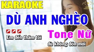 Karaoke Dù Anh Nghèo Tone Nữ Nhạc Sống | Trọng Hiếu