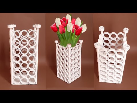 Kağıttan Vazo Nasıl Yapılır ? / How to Make Paper Flower Vase ?