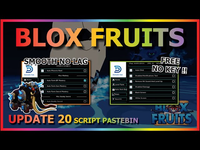 Blox Fruit Script Update 20 No Key Auto Farm & Fruit Rain ! Sara