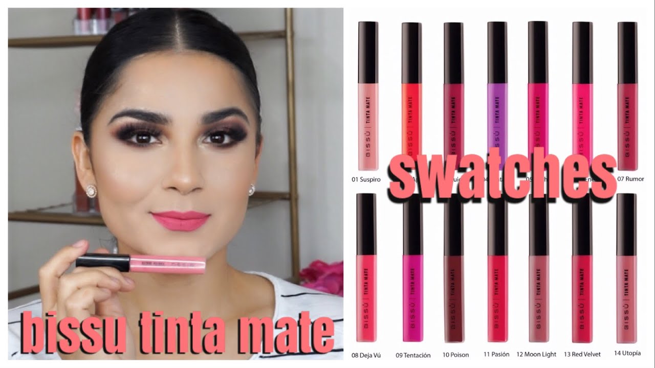 LABIALES TINTA MATE DE BISSU COLECCION COMPLETA SWATCHES | Amanda Burgos