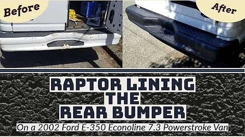 Raptor Lining my Ford E350 Bumper: Refinishing with Rust Kutter, Rustoleum, and Raptor Rattle Can