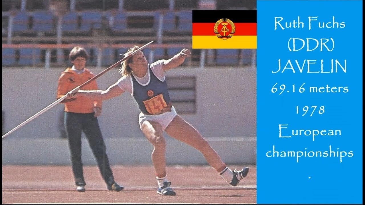 Ruth Fuchs (DDR) JAVELIN 69.16 meters at the 1978 European championships.