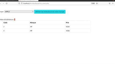 php vidéo 38 :  php/mysql Select (TP )