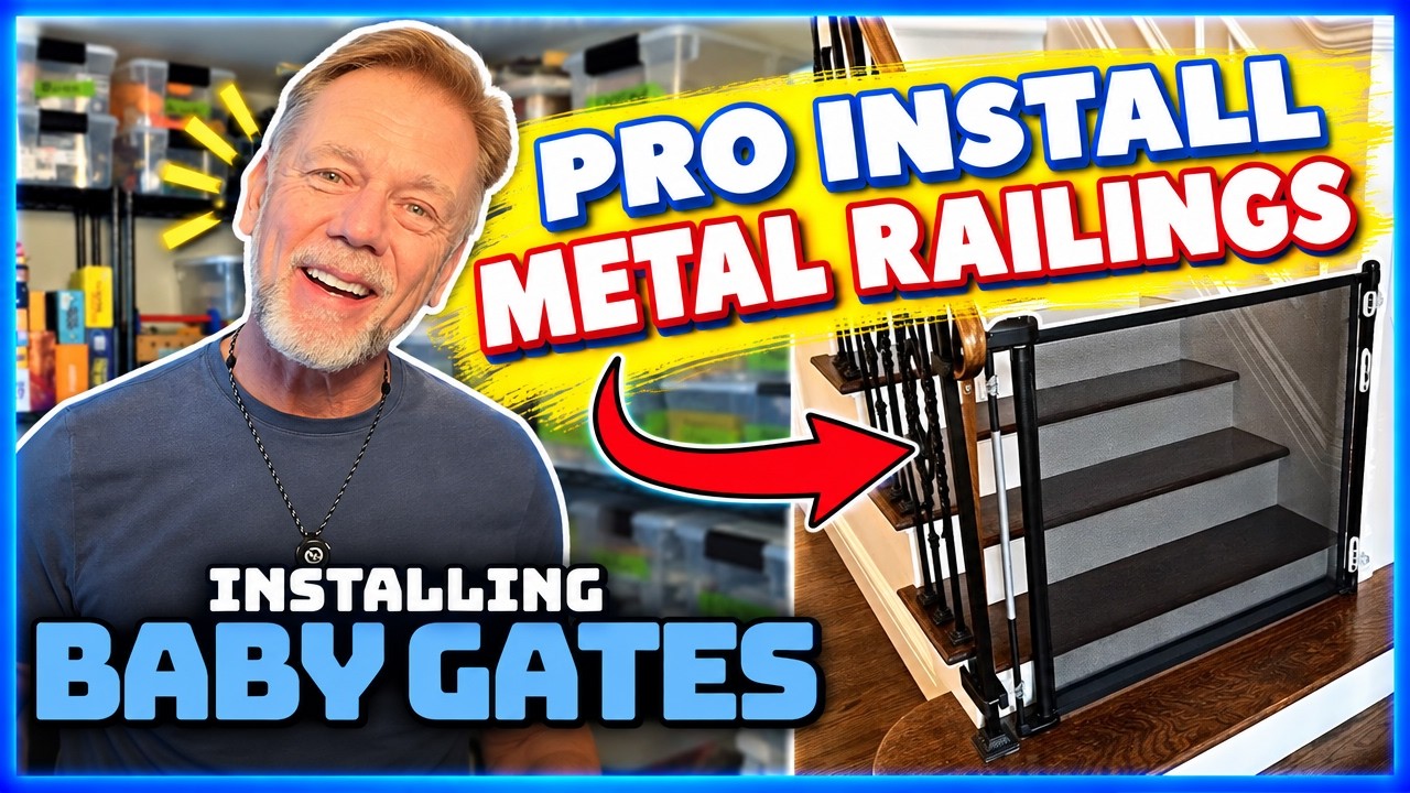 DIY Baby gate installation on metal railings with a professional - YouTube