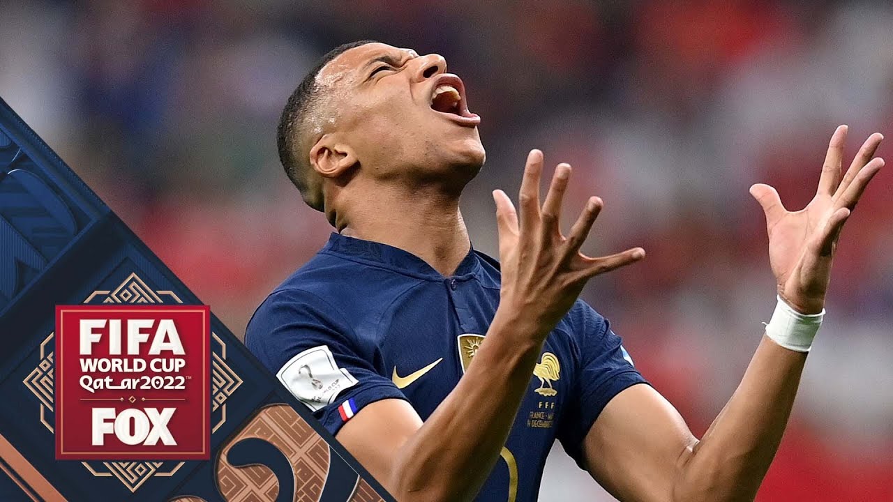 Kylian Mbappé and France celebrate after advancing to the 2022 FIFA World Cup final