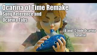 Ocarina of Time Remake ocarina tabs (6 and 12 hole)