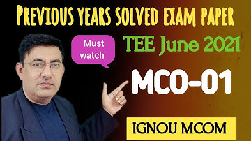 #IGNOU #MCOM #MCO-01 #TEE JUNE, 2021 Solutions #Previous year solved paper