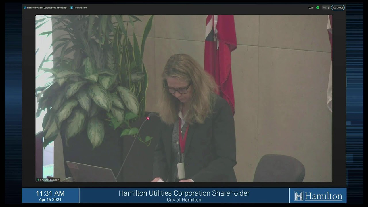 Hamilton Utilities Corporation Shareholder April 15, 2024 YouTube