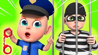 Police Thief Chase  Prison Escape + Wheels On the Bus | More Nursery Rhymes & Kids Songs