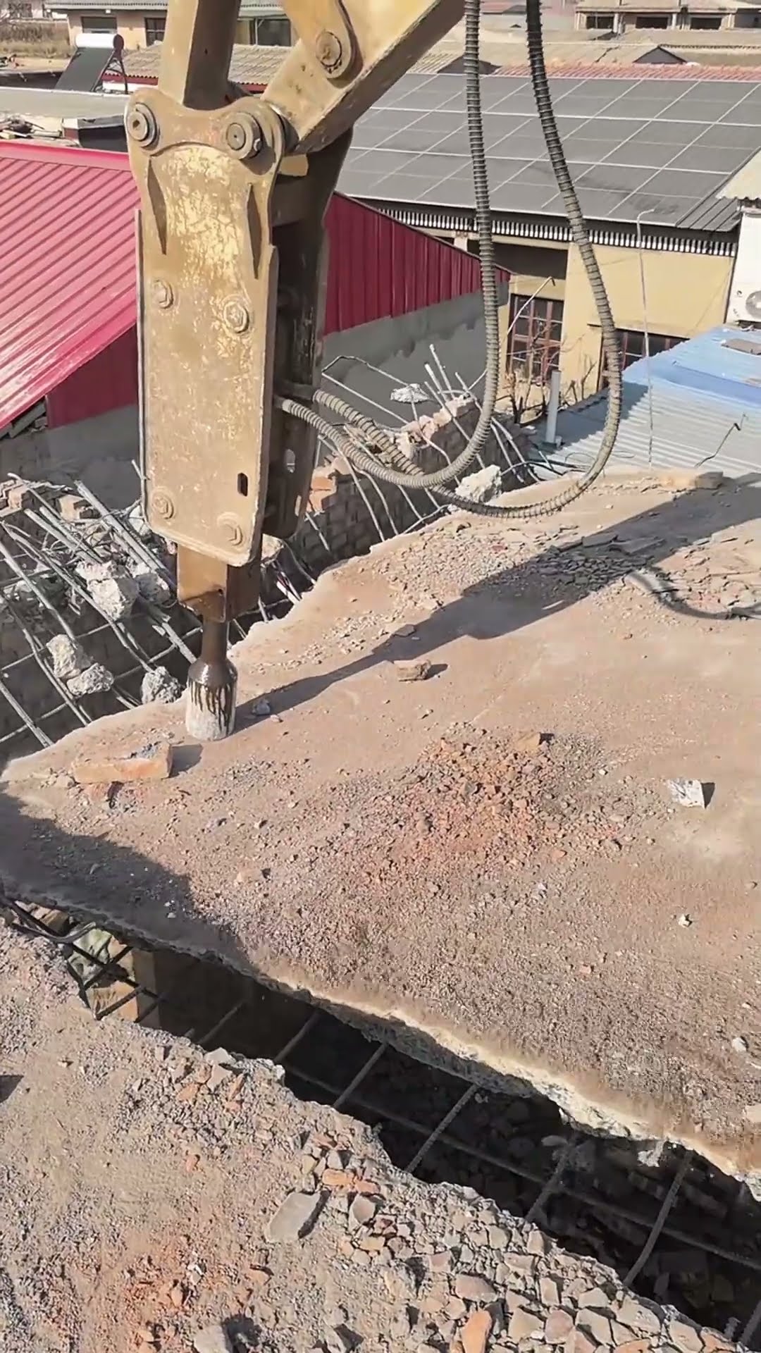 Concrete roof breaking process