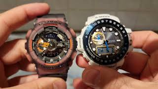 Casio GA-110LS-1AER G-SHOCK unboxing and preview ( vs. Gulfmaster GWN-1000) 4K