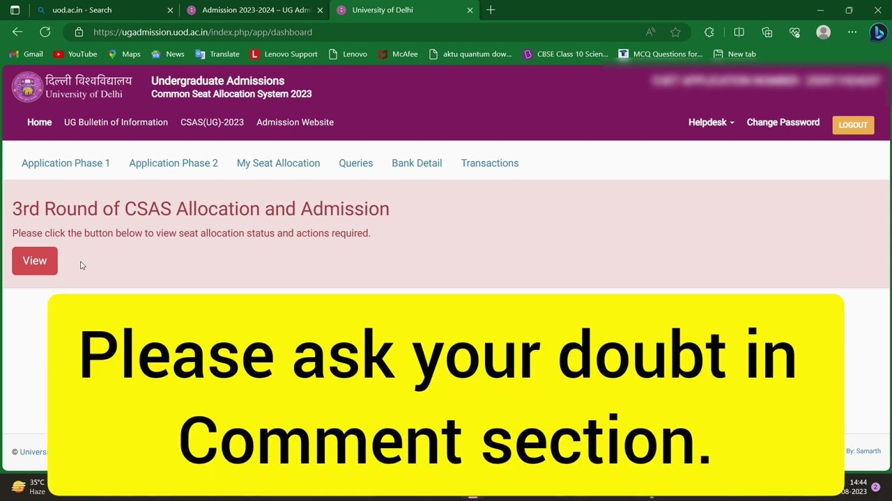 DU 3rd Round - Counseling Results | All queries solved | CSAS 2023🔥  