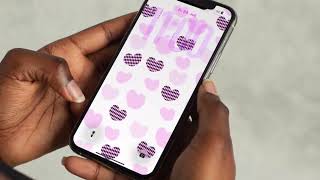 Love Hearts Pink Patterns Digital IPhone Wallpaper + BONUS printable Bookmark l Sticker PNG