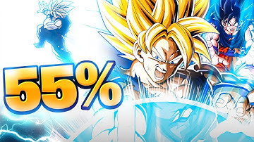 OVER 1 MILLION DEFENSE!! 55% LEVEL 1 LINKS LR SSJ3 GOKU AND SSJ2 VEGETA SHOWCASE! (Dokkan Battle)