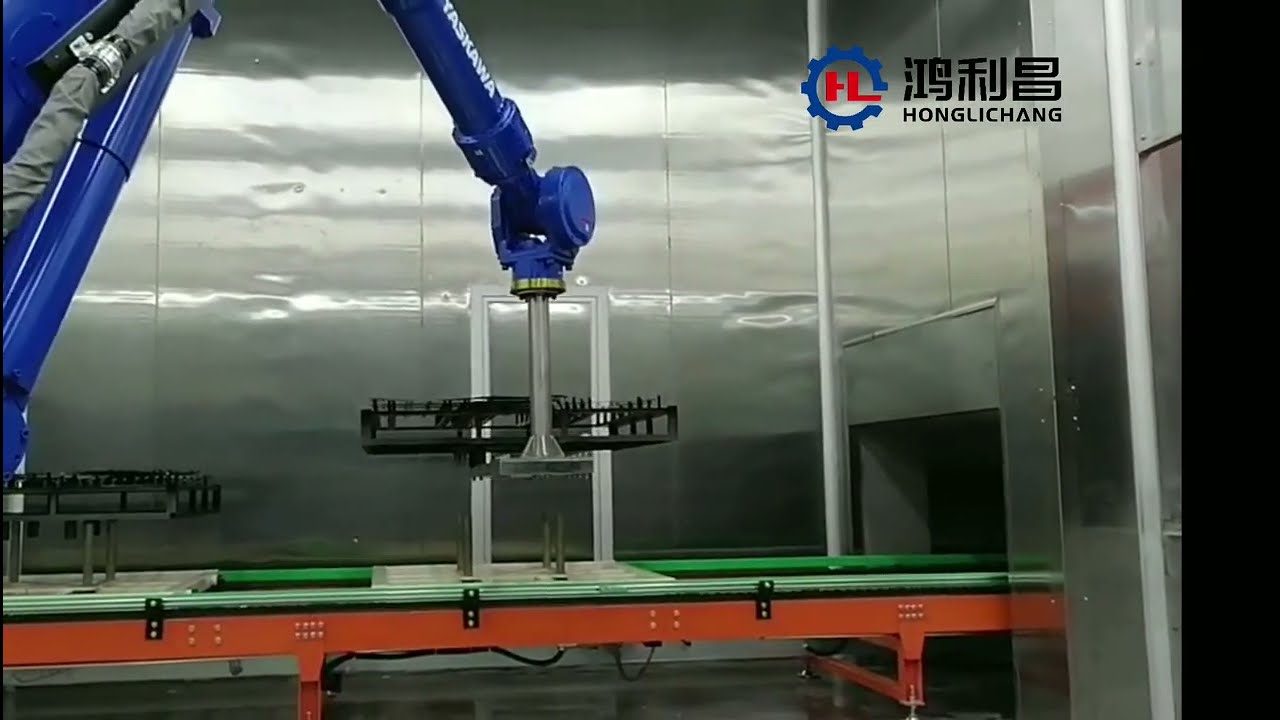 Automatic Spray Paint Shop with YASKAWA Painting Robot & Skid Conveyor