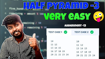 Half pyramid -3 | My Python Assignment-13  |  Loops | by shiva prasad m  #python