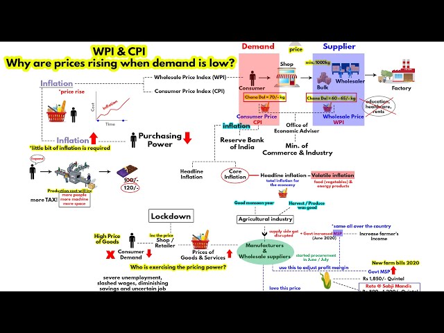 What is WPI & CPI - Why prices are high despite low demand | Farmers Protest | Indian Economy UPSC class=