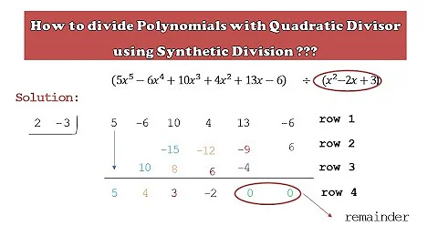 How to Divide Polynomials with Quadratic Divisor | SYNTHETIC DIVISION || LMT101