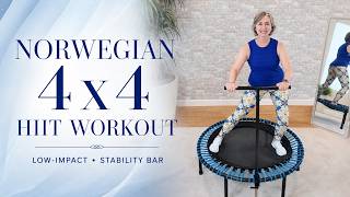 33 minute Norwegian 4 X 4 HIIT Workout  |  Rebounder Cardio  |  Ages 50+
