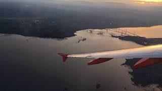 easyJet A319 Sunset Taxi and Takeoff Edinburgh (EDI)