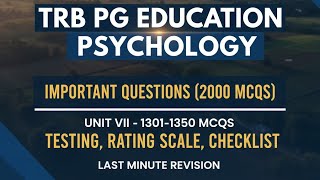 TRB PG EDUCATION PSYCHOLOGY  (2000MCQS)-UNIT VII-1301-1350MCQS TESTING,RATING SCALE, CHECKLIST screenshot 4