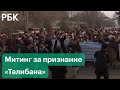 Митинг за признание «Талибана» законной властью Афганистана. Ранее талибы расстреляли протест женщин