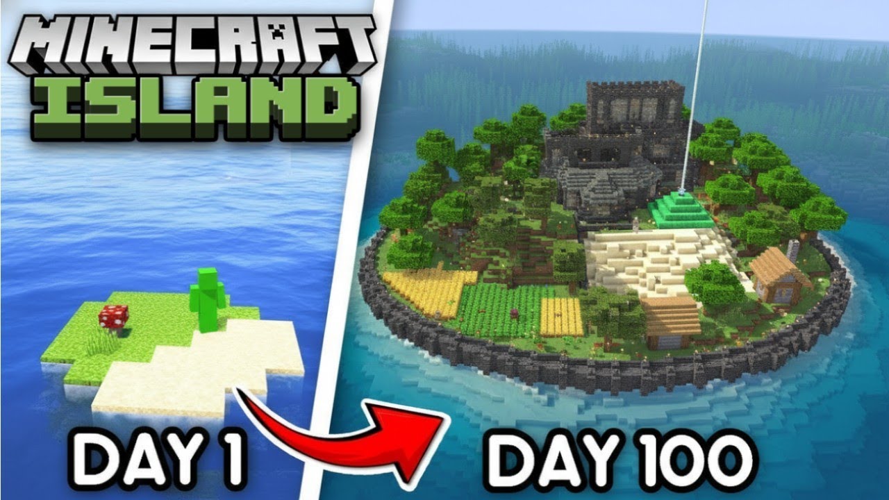 Surviving 100 Days on a Deserted Island In Minecraft