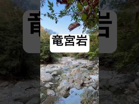 「竜宮岩(りゅうぐういわ)」は、新庄川の清流で浸食された雪白の石灰岩が奇岩を創り出した自然から生まれた観光名所で、この一帯は勝山町指定名勝地にも指定されています。 岡山県真庭市神代