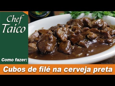 Cubos de filé na cerveja preta - Chef Taico