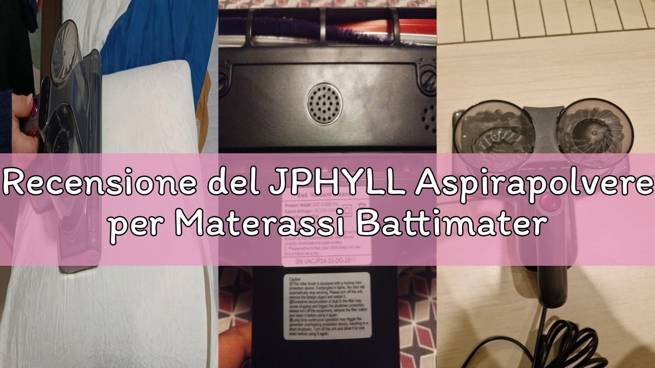 Recensione del JPHYLL Aspirapolvere per Materassi Battimaterasso Antiacaro con Luce UV-C a 253,7 nm