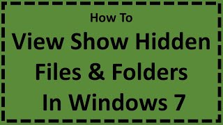 View Show Hidden Files & Folders In Windows 7 screenshot 3
