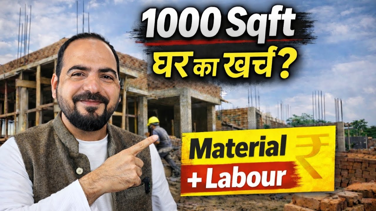 1000 Sq.ft House Construction cost 2026 ✅️Material + Labour rate 🏠Ghar banane me kitna kharch aayega