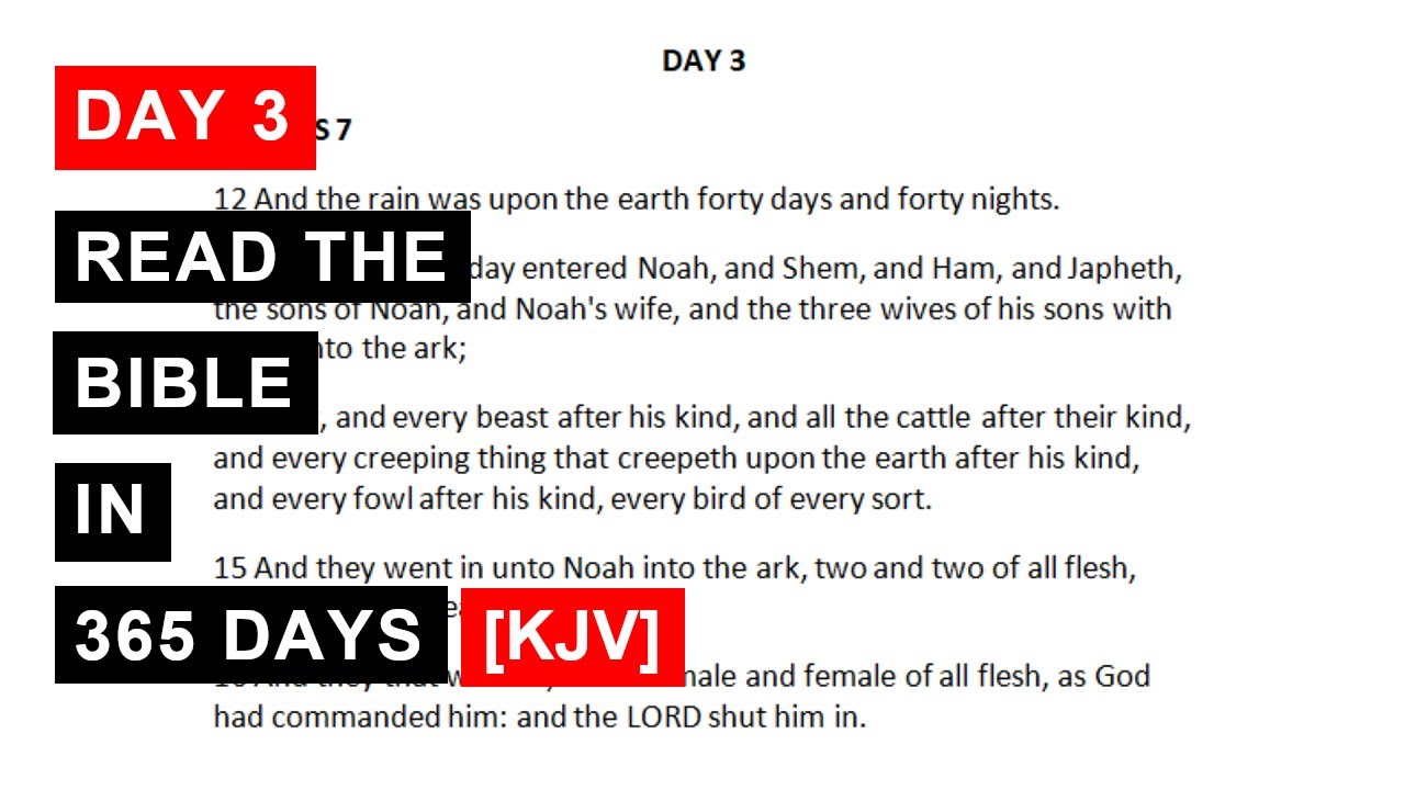 Day 3 Read The Bible in 365 Days KJV - YouTube