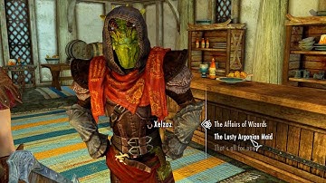 I asked my Argonian follower to read The Lusty Argonian Maid. Skyrim Anniversary Edition